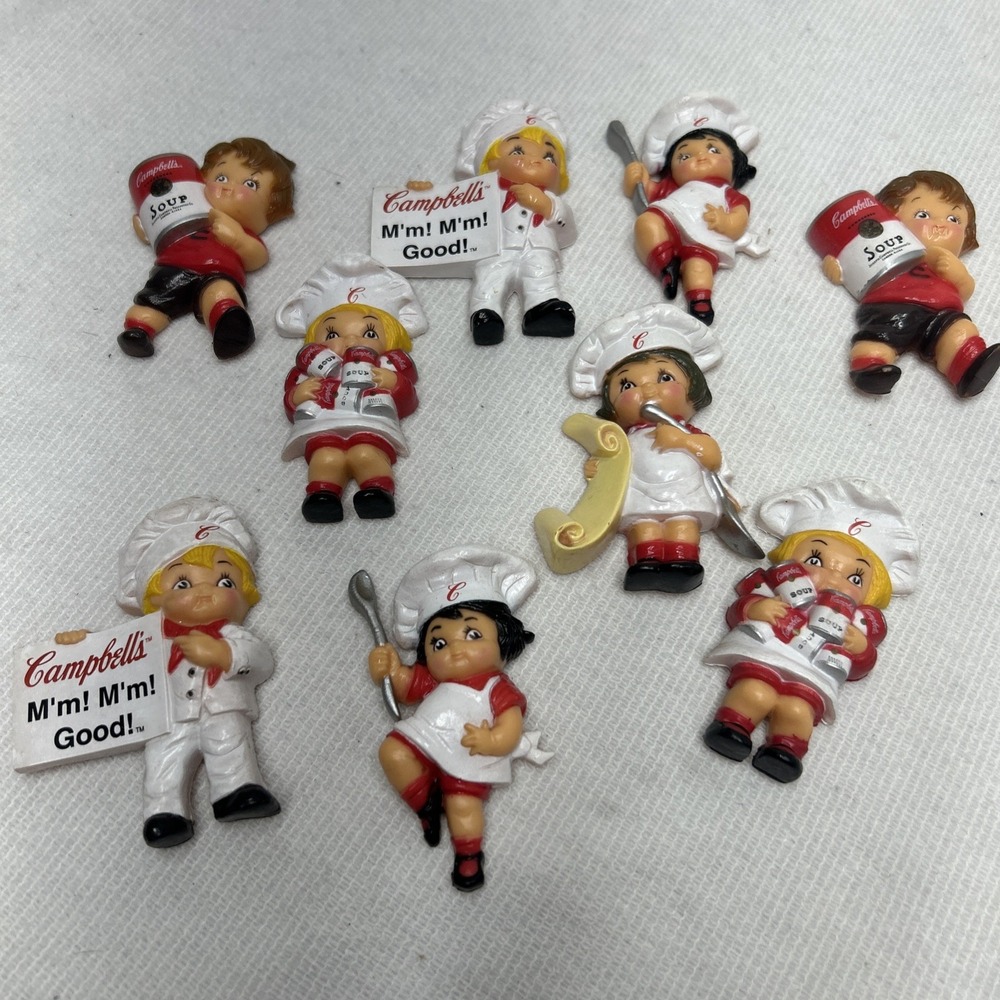 Vintage 1995 Campbell's Soup Kids Refrigerator Magnets, Lot Of 9, 4 Duplicates